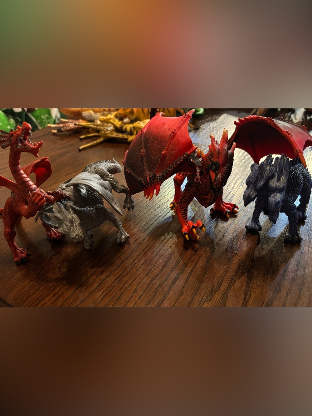 Red Dragon and Creature Action Figure Set - Kids Toys